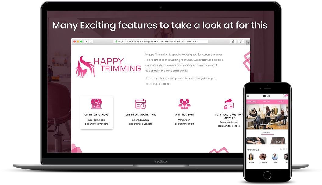 Booking application for salon