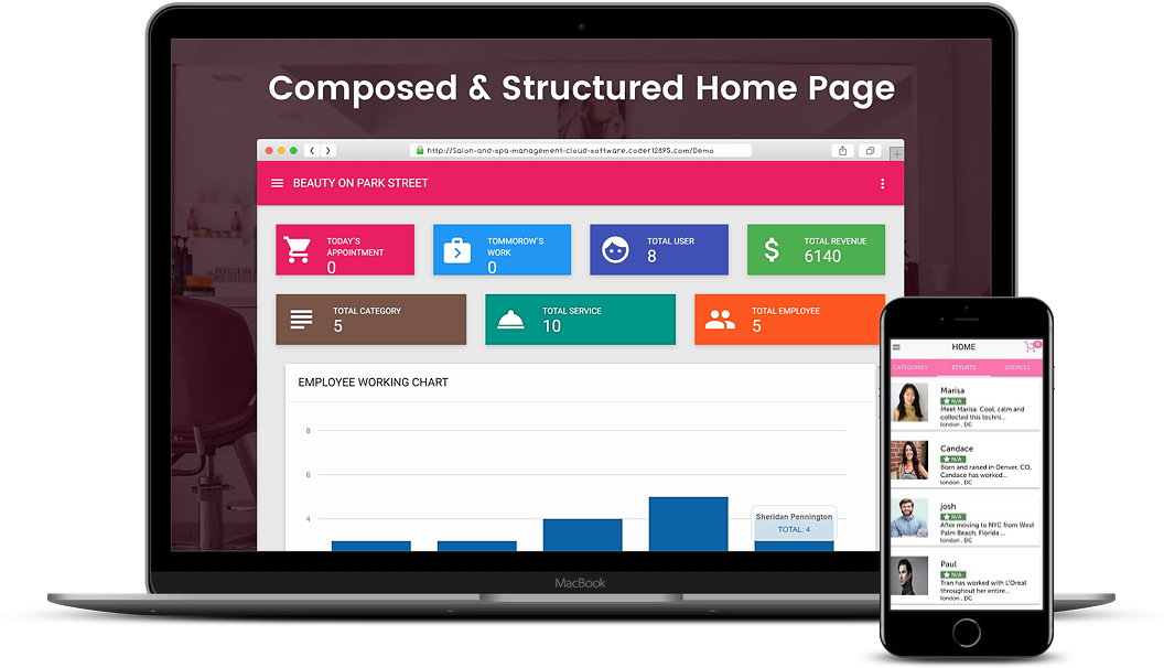Booking application for salon